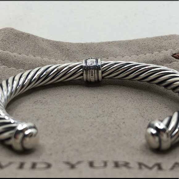 David Yurman Black Diamond Station Cable Cuff 7mm - Picture 5 of 7
